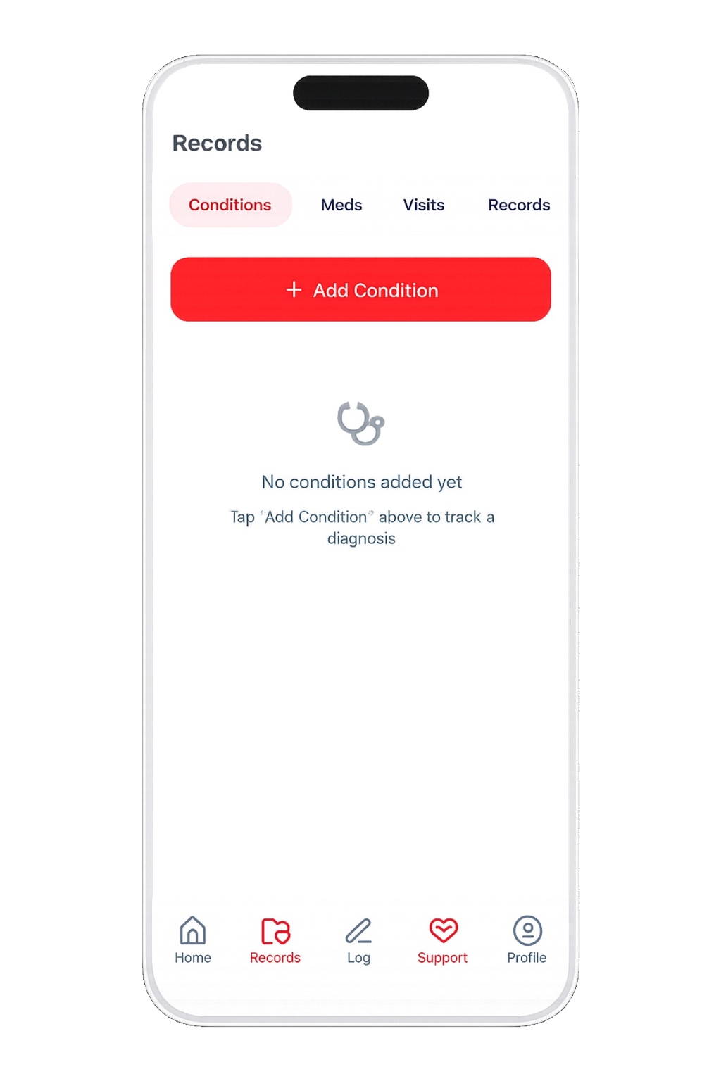 Records conditions screen